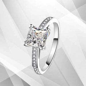 3.2Ct Princess-Cut Diamond Solitaire Bridal Engagement Ring 18Ct White - Hitrendz