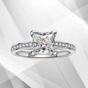 3.2Ct Princess-Cut Diamond Solitaire Bridal Engagement Ring 18Ct White - Hitrendz