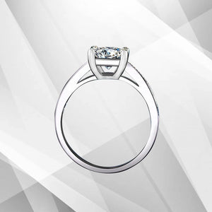 3.2Ct Princess-Cut Diamond Solitaire Bridal Engagement Ring 18Ct White - Hitrendz