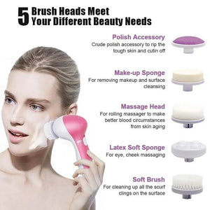 5 in 1 Face Massage Cleansing Brush Set - Hitrendz