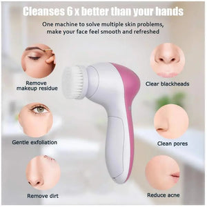 5 in 1 Face Massage Cleansing Brush Set - Hitrendz