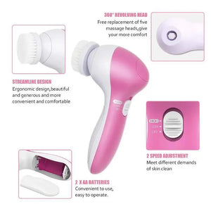 5 in 1 Face Massage Cleansing Brush Set - Hitrendz