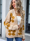 Angel Wings Flower Open Front Long Sleeve Cardigan yellow