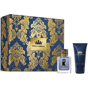 Dolce & Gabbana K Gift Set  featuring 50ml Eau de Toilette and 50ml Aftershave Balm for a vibrant, elegant fragrance.