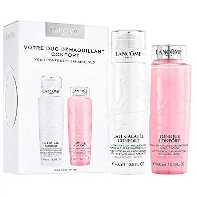 Lancôme Gift Set: Duo Confort, Cleansing Milk, Toner, sensitive skin, hydration.