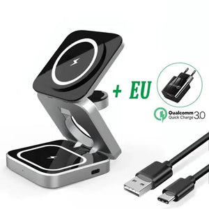 Foldable 3 in 1 Wireless Charging Phone Stand - Hitrendz