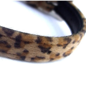 Furry Leopard Print Dog Collar - Hitrendz