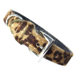 Furry Leopard Print Dog Collar - Hitrendz