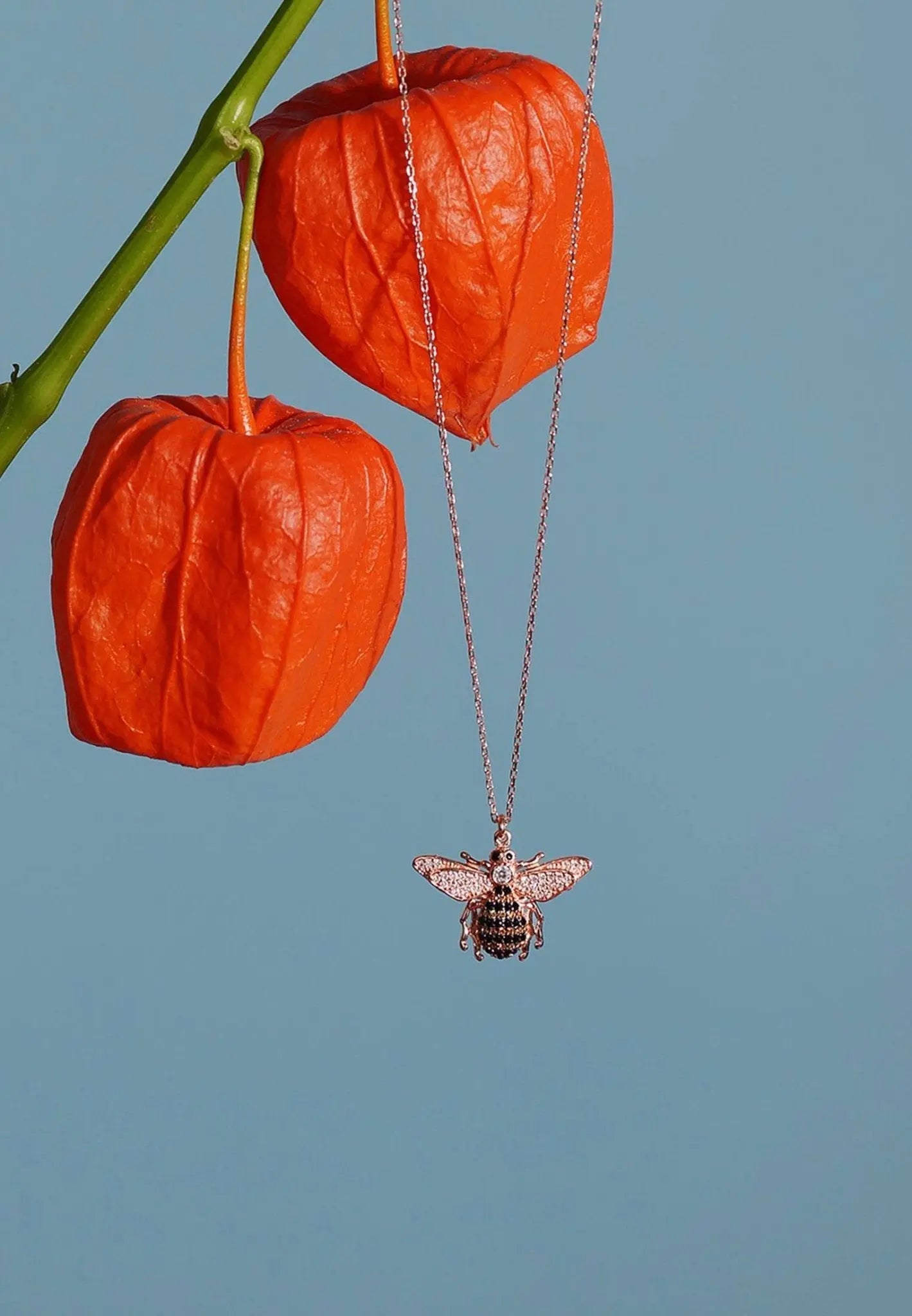 Honey Bee Pendant Necklace Silver