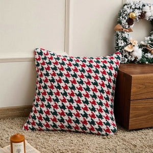 Houndstooth Christmas Cushion Cover Copper Pallas