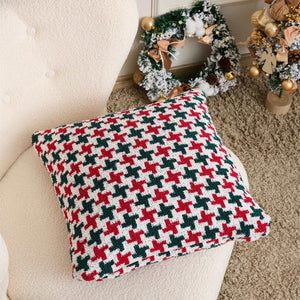 Houndstooth Christmas Cushion Cover Copper Pallas