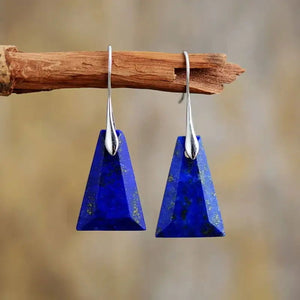 Lapis Lazuli  Trapezoid Drop Earrings Copper Pallas