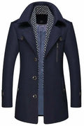 Men's Layered Collar Button Front Mid Length Coat Yellow Pandora