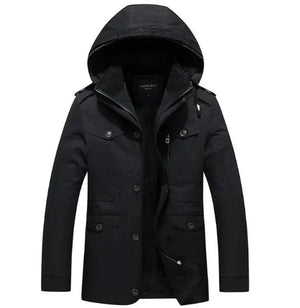 Mens Hooded Military Style Coat - Hitrendz