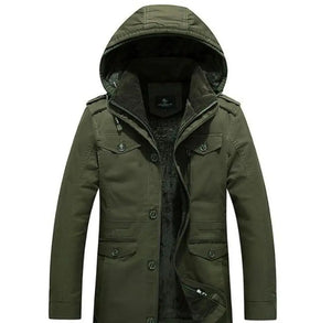 Mens Hooded Military Style Coat - Hitrendz