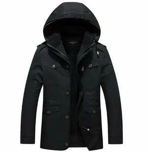 Mens Hooded Military Style Coat - Hitrendz