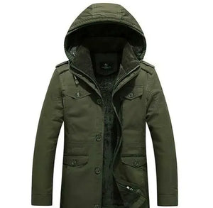 Mens Hooded Military Style Coat - Hitrendz