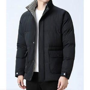 Mens Houndstooth Puffer Jacket - Hitrendz