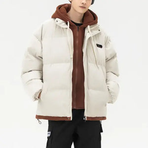 Mens Layered Look Hooded Puffer Jacket - Hitrendz