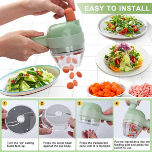 Portable Handheld 4 in 1 Electric Vegetable Slicer - Hitrendz