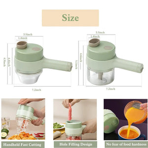 Portable Handheld 4 in 1 Electric Vegetable Slicer - Hitrendz