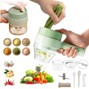 Portable Handheld 4 in 1 Electric Vegetable Slicer - Hitrendz