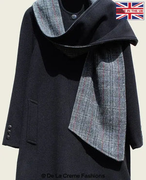 SCARPIA - Wool & Cashmere Overcoat With Scarf Detail Rose Eleusis