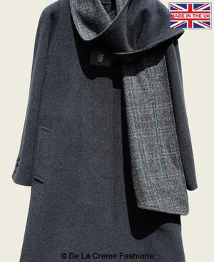 SCARPIA - Wool & Cashmere Overcoat With Scarf Detail Rose Eleusis