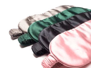 Luxury Sleep in Beauty Silk Eye Mask.  Includes a matching silk pouch for storage. Size: 20.5 x 8.5 cm."



