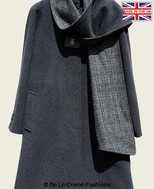 SCARPIA - Wool & Cashmere Overcoat With Scarf Detail Rose Eleusis